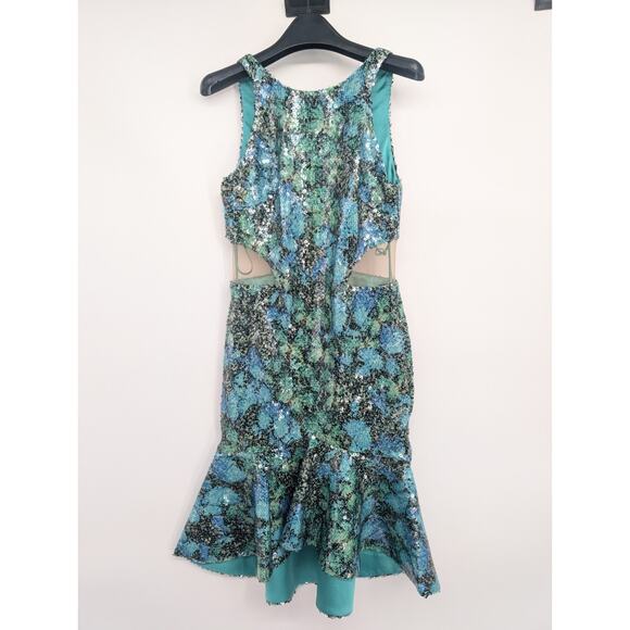 CDGNY by CD Greene Sequined Butterfly Mini Dress Size 4 Green $2250 #2J416 - Picture 2 of 11